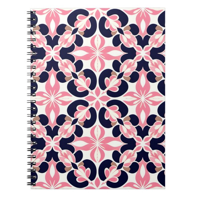 Colourful Floral Abstract Pattern Notebook (Front)