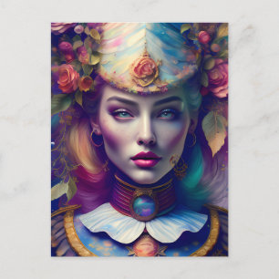 Colourful Floral Alice Dream Postcard