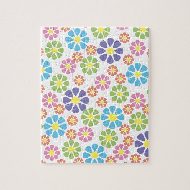 Colourful floral art pattern design jigsaw puzzle (Vertical)