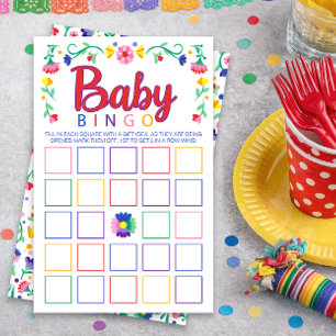 Colourful Floral Baby Bingo Shower Game