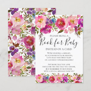 Colourful  Floral Baby Shower Book for Baby Invitation