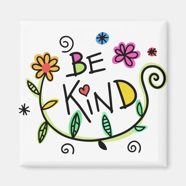 Colourful Floral  | Be Kind Magnet (Front)