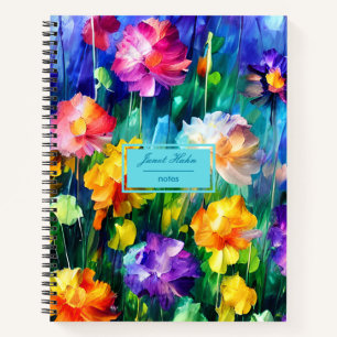 Colourful Floral Beauty Personalized Notebook