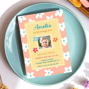 Colourful Floral Birthday Party Invitation