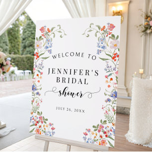 Colourful Floral Boho Bridal Shower Welcome Sign