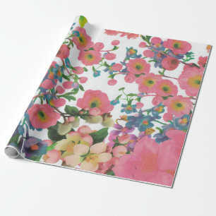Colourful Floral botanical Flowers Wrapping Paper