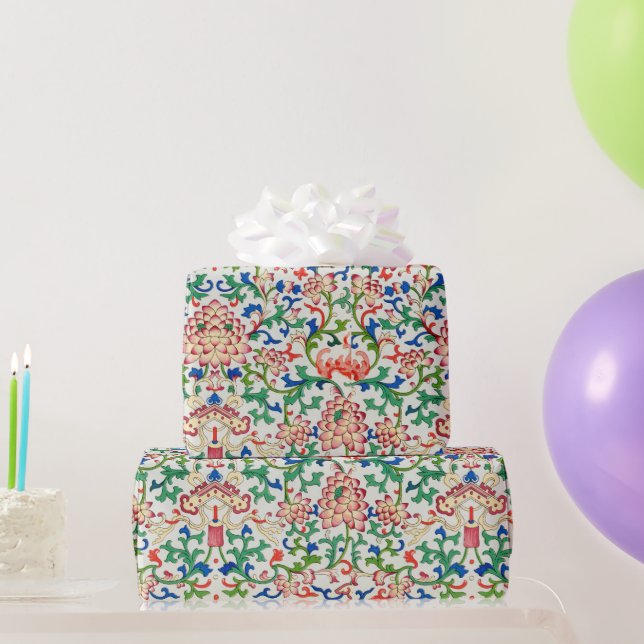 Colourful floral botanical pattern  Wrapping Paper (Party Gifts)