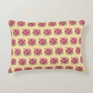 Colourful Floral Bouquet Accent Pillow