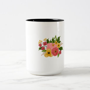 Colourful Floral Bouquet Botanical Flower Mug