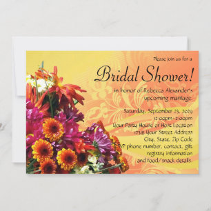 Colourful Floral Bouquet Bridal Shower Invitations