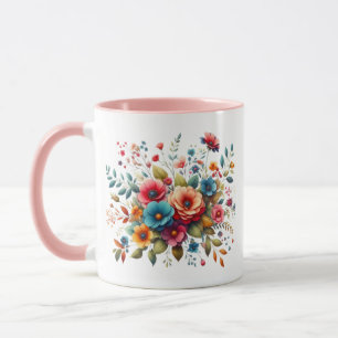 Colourful Floral Bouquet Design-58576 Mug