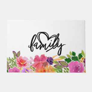 Colourful Floral Bouquet Family Doormat