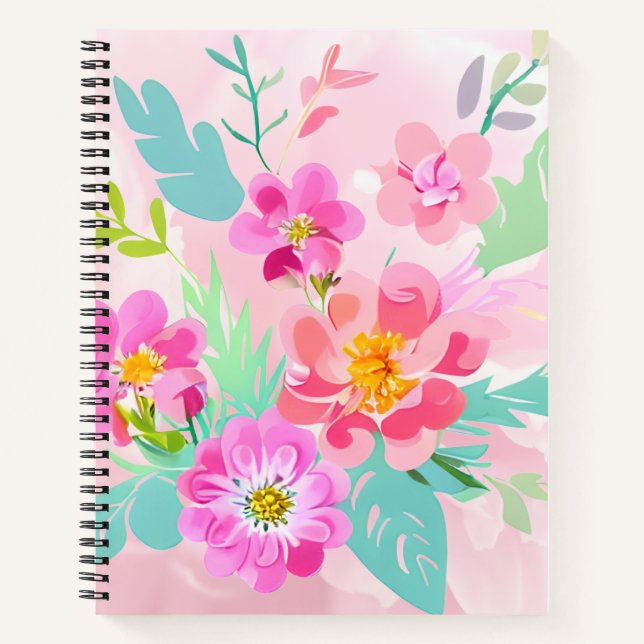 Colourful Floral Bouquet  Notebook (Front)
