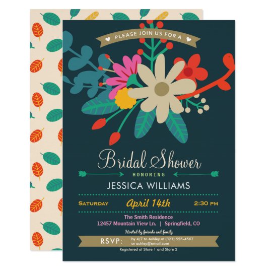 Colourful Floral Bridal Shower Invitation