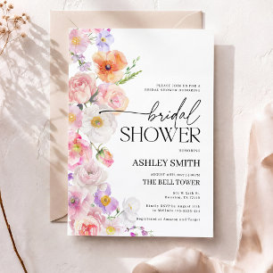Colourful Floral Bridal Shower Invitation