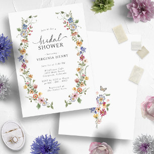 Colourful Floral Bridal Shower Invitation