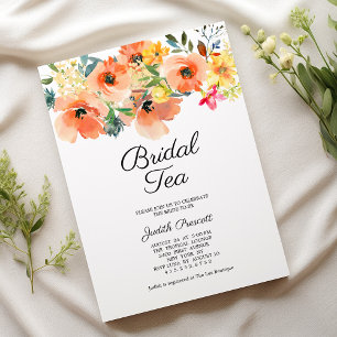 Colourful floral bridal tea party Bridal Shower Invitation