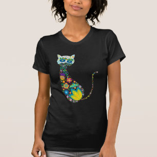 Colourful Floral Cat Ladies Baggy Fashion T-shirt