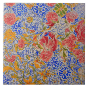 Colourful Floral Ceramic Tile