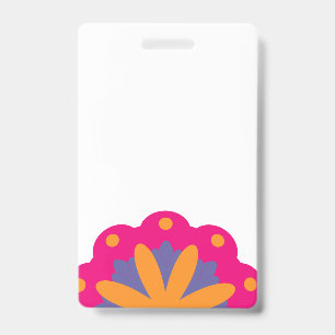 colourful floral circle shapes badge