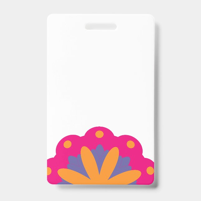 colourful floral circle shapes badge (Front)