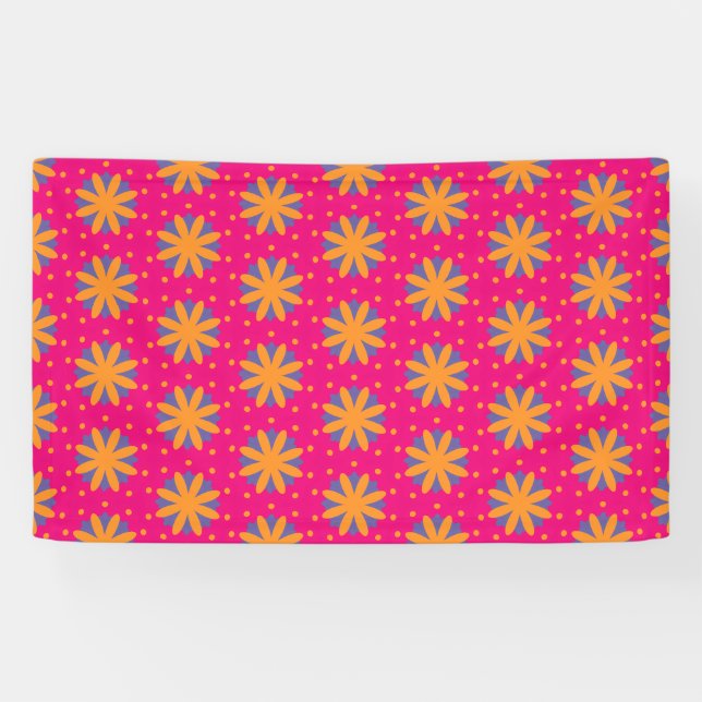 colourful floral circle shapes banner (Horizontal)