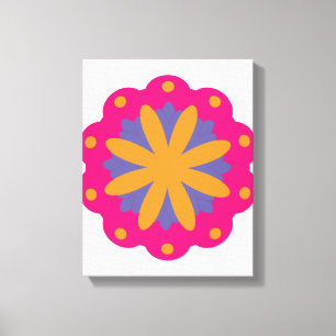 colourful floral circle shapes canvas print