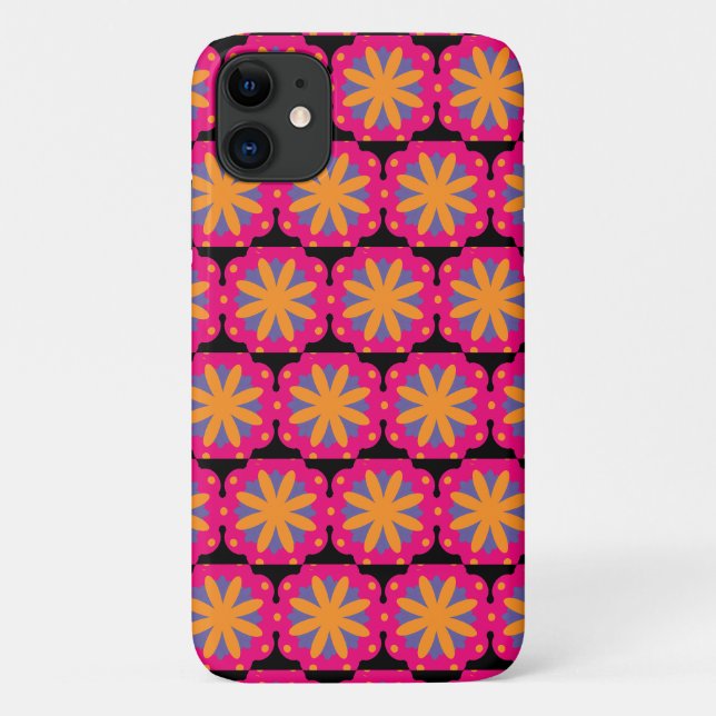 colourful floral circle shapes Case-Mate iPhone case (Back)