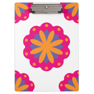 colourful floral circle shapes clipboard