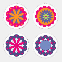 colourful floral circle shapes