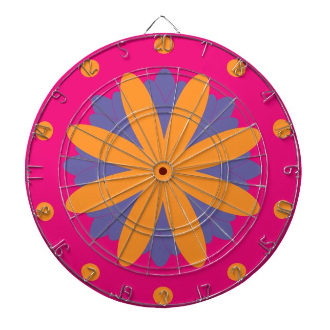 colourful floral circle shapes dartboard (Front)