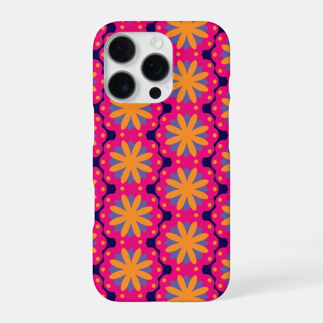 colourful floral circle shapes iPhone case (Back)