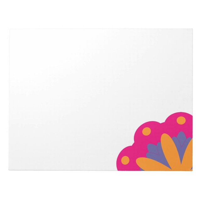 colourful floral circle shapes notepad (Front)
