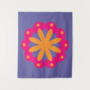 colourful floral circle shapes tapestry