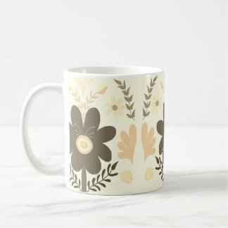Colourful floral coffee mug