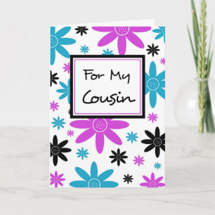 Colourful Floral Cousin Flower Girl Inivtation Car Invitation