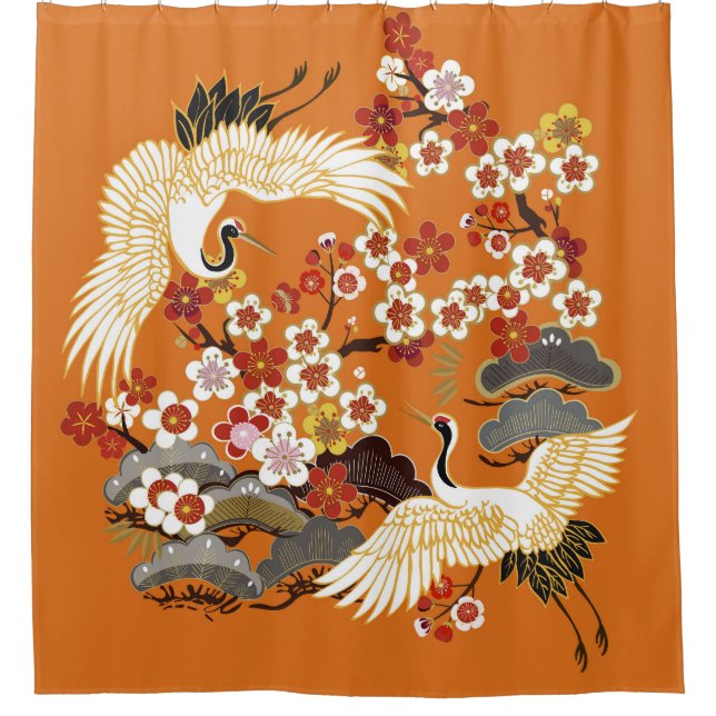 Colourful Floral Cranes Sakura Pattern (Front)