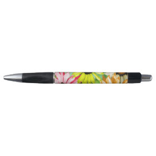 Colourful floral daisy rainbow flowers pen