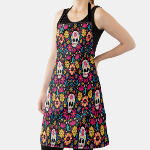 Colourful Floral Day Of The Dead Apron