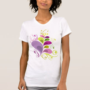 Colourful Floral Deco Leaves Nature Art Deco Chic T-Shirt