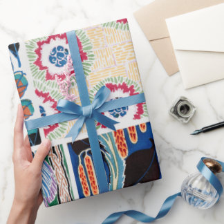 Colourful floral design art nouveau  wrapping pape paper