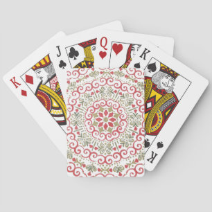 Colourful floral design playing cards