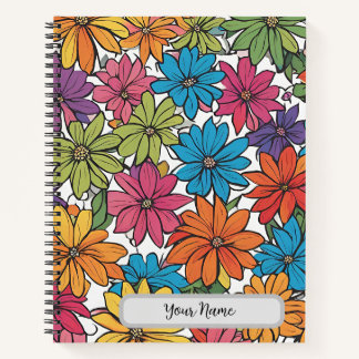 Colourful Floral Design Spiral Notebook