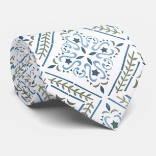 Colourful floral design tie