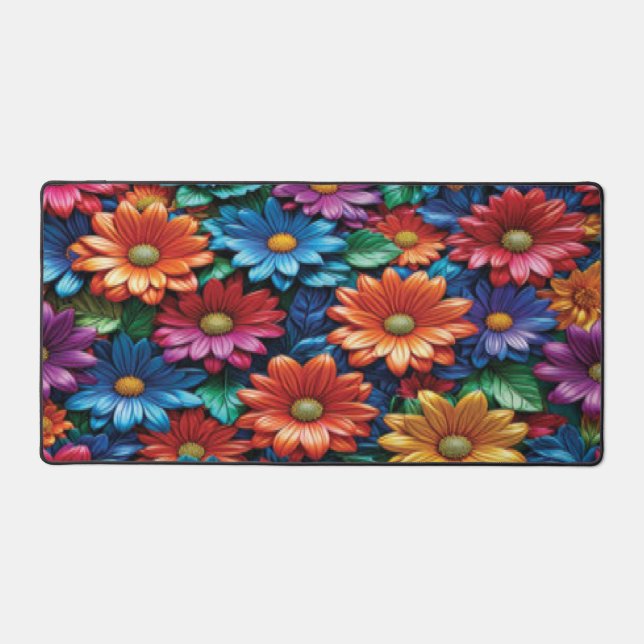 Colourful Floral - Desk Mat (Front)