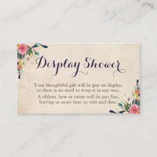 Colourful Floral Display Shower Insert Cards