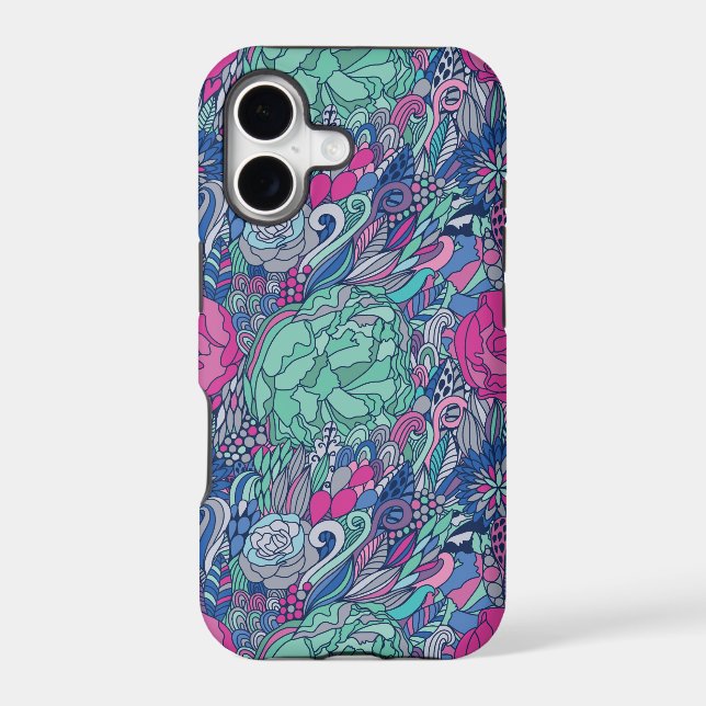 Colourful Floral Doodle Pattern (Back)