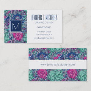 Colourful Floral Doodle Pattern Business Card