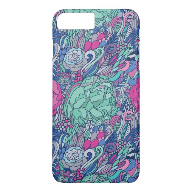 Colourful Floral Doodle Pattern Case-Mate iPhone Case (Back)