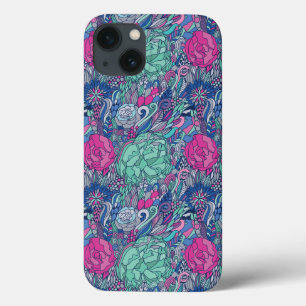 Colourful Floral Doodle Pattern iPhone 13 Case